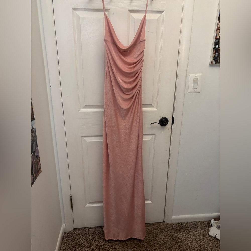 Lucy in the Sky Blush Pink Backless Maxi Dress